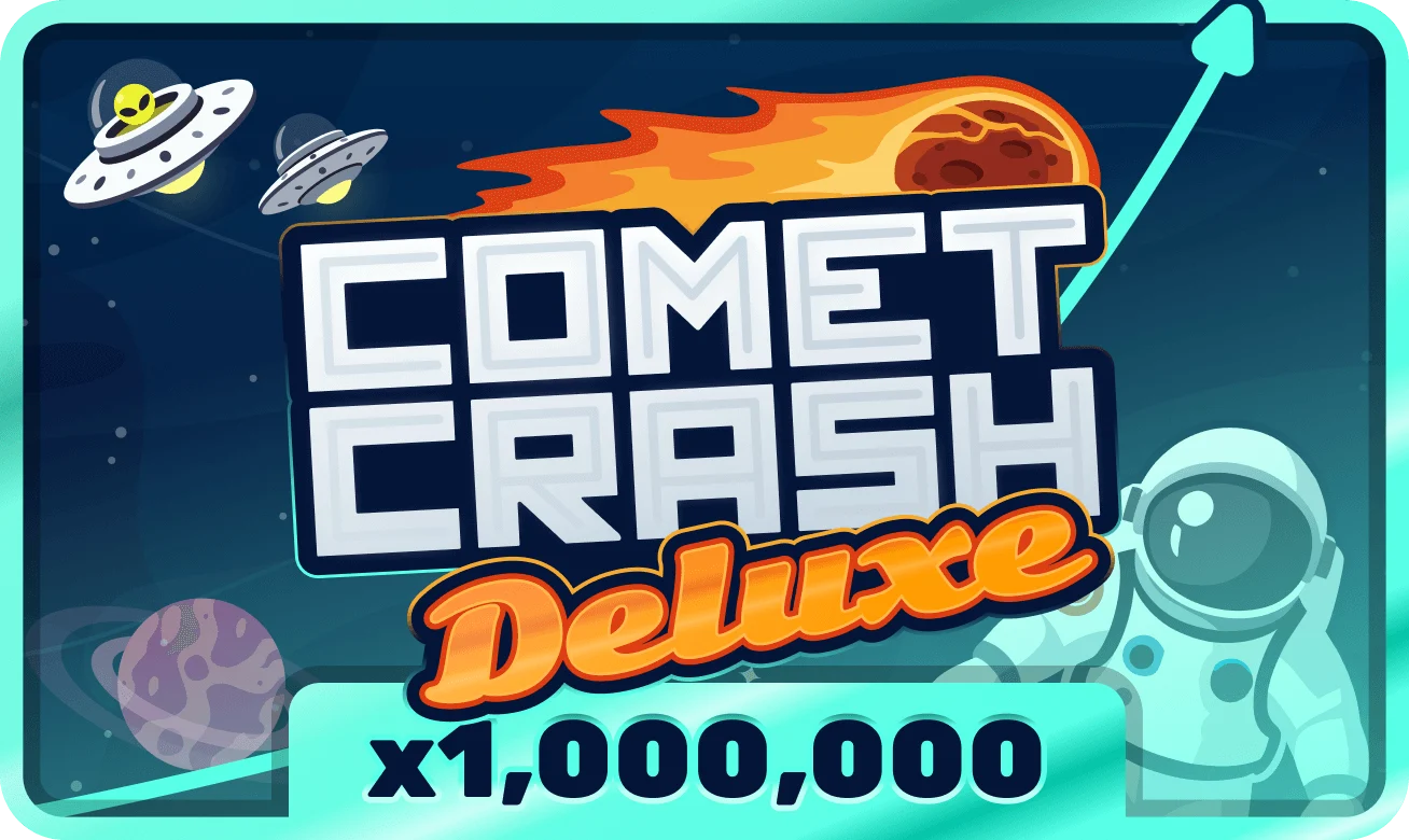 Tarjeta de crash game con estética cósmica, impulso de riesgo y sensación de multiplicadores altos.